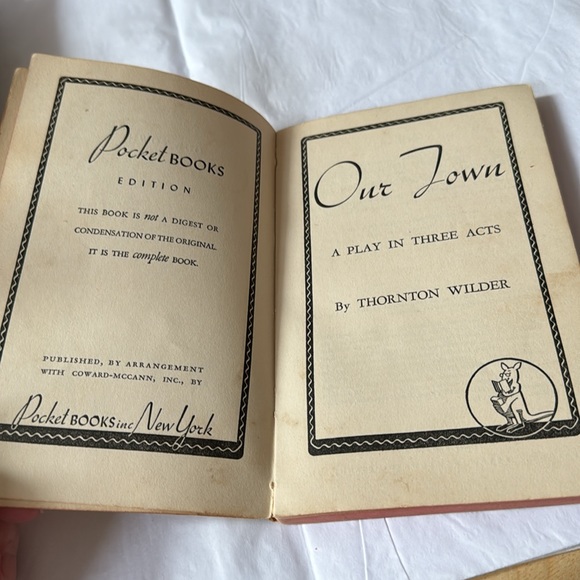 Thornton Wilder Our Town 1940 ,A Play in 3 Acts, overall clean age discoloration - Picture 5 of 7